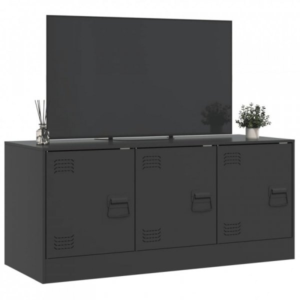Szafka pod telewizor, czarna, 99x39x44 cm, stalowa