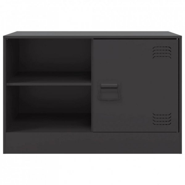Szafki pod telewizor, 2 szt., czarne, 67x39x44 cm, stalowe