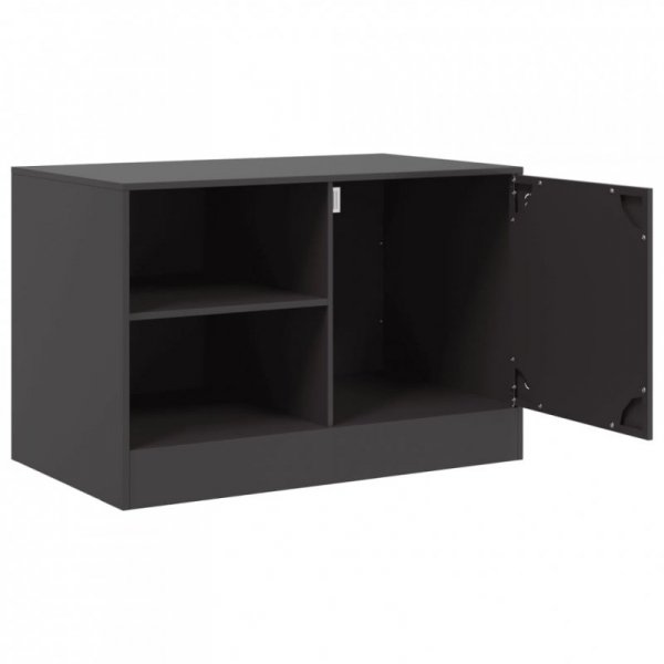 Szafki pod telewizor, 2 szt., czarne, 67x39x44 cm, stalowe