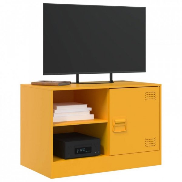 Szafka pod telewizor, musztardowa, 67x39x44 cm, stalowa