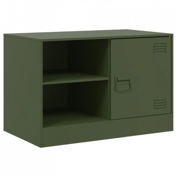 Szafka pod telewizor, oliwkowa, 67x39x44 cm, stalowa