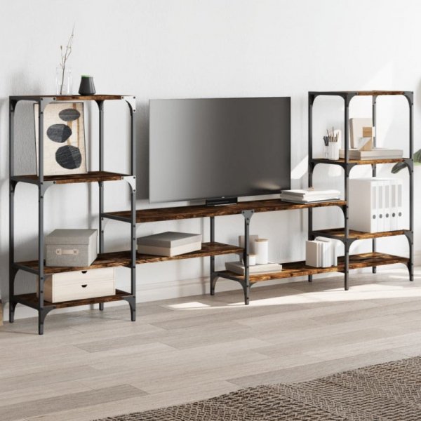 Szafka pod TV, przydymiony dąb, 206,5x28,5x95 cm