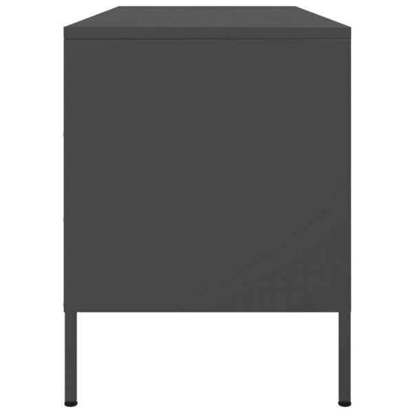 Szafka pod telewizor, czarna, 100,5x39x50,5 cm, stalowa