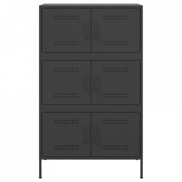 Szafka, czarna, 68x39x113 cm, stal
