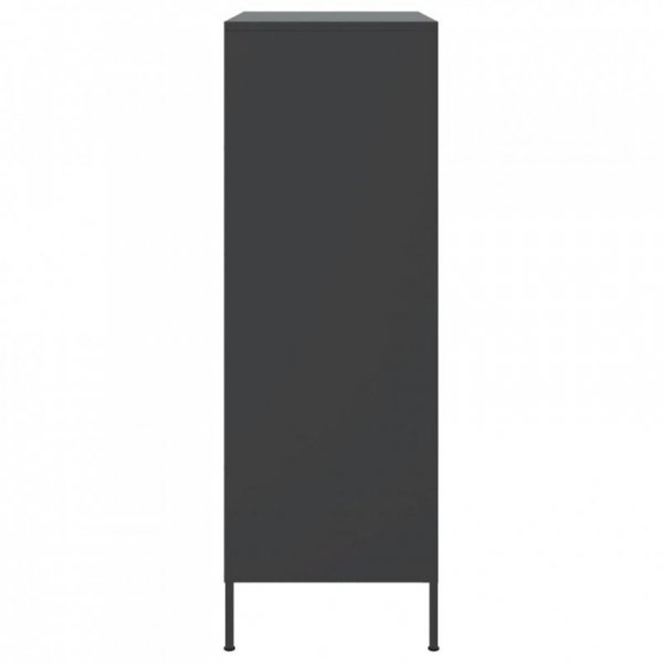 Szafka, czarna, 68x39x113 cm, stal