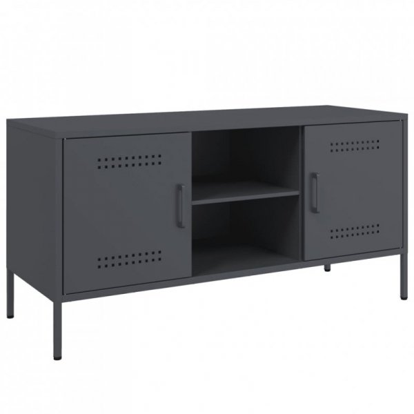 Szafka pod telewizor, antracytowa, 100,5x39x50,5 cm, stalowa