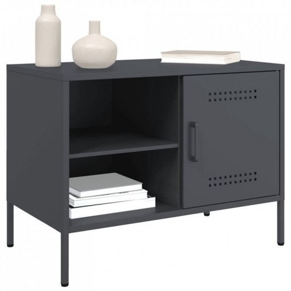 Szafki pod TV, 2 szt., antracytowe, 68x39x50,5 cm, stalowe
