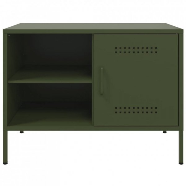 Szafka pod telewizor, oliwkowa, 68x39x50,5 cm, stalowa