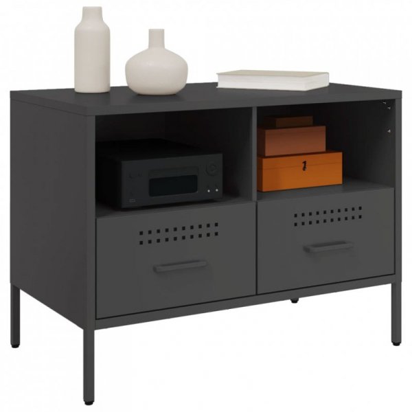 Szafka RTV, czarna, 68x39x50,5 cm, stalowa