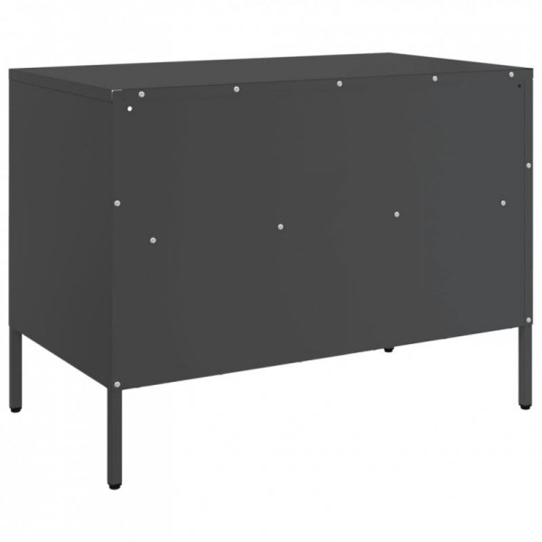 Szafka RTV, czarna, 68x39x50,5 cm, stalowa