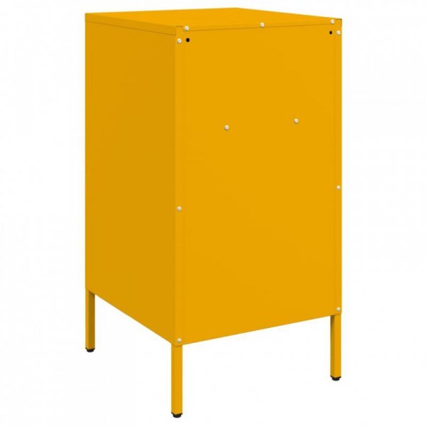 Szafki nocne, 2 szt., musztardowe, 36x39x68 cm, stal