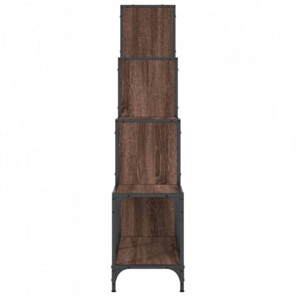 Regał brązowy dąb 122x30x132 cm materiał drewnopochodny i metal