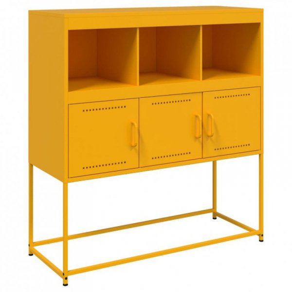 Szafka, musztardowa, 100,5x39x107 cm, stal