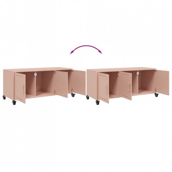 Szafka RTV, różowa, 100,5x39x43,5 cm, stal