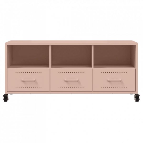 Szafka RTV, różowa, 100,5x39x43,5 cm, stal