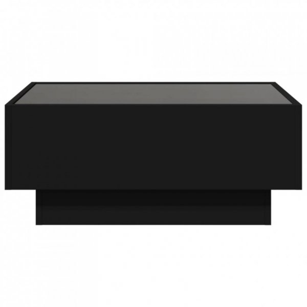 Stolik kawowy z LED, czarny 70x50x30cm, materiał drewnopochodny