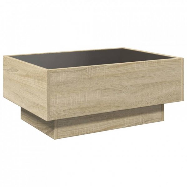 Stolik kawowy z LED, dąb sonoma, 70x50x30 cm