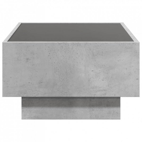 Stolik kawowy z LED, szarość betonu, 70x50x30 cm