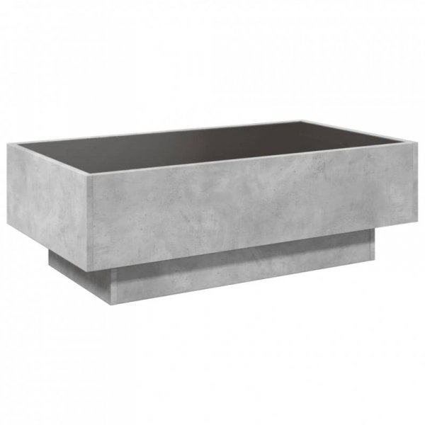 Stolik kawowy z LED, szarość betonu, 90x50x30 cm