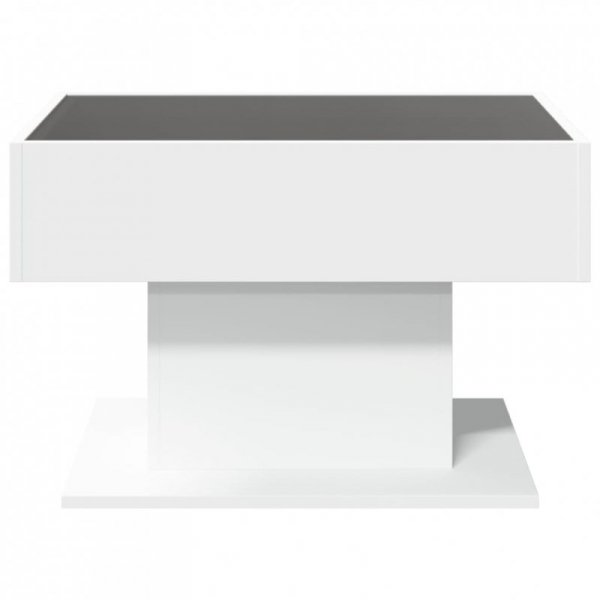 Stolik kawowy z LED, biały, 70x50x45cm, materiał drewnopochodny