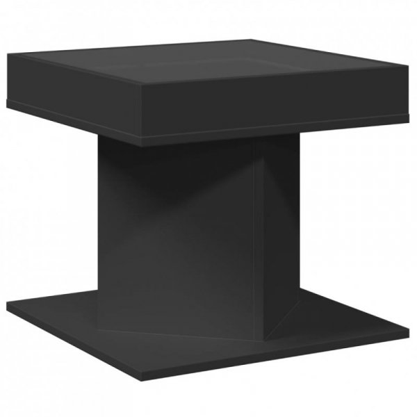 Stolik kawowy z LED czarny 50x50x45 cm, materiał drewnopochodny