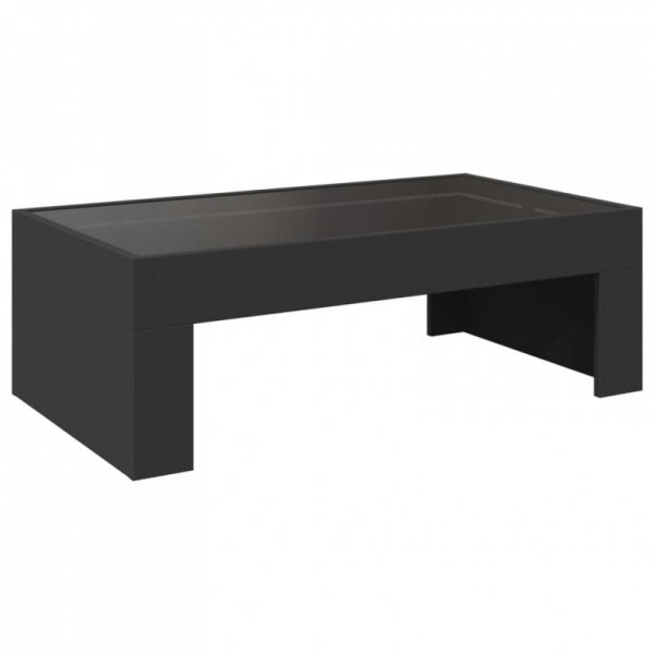 Stolik kawowy z LED Infinity, czarny, 90x50x30 cm