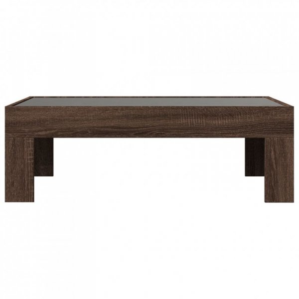Stolik kawowy z LED Infinity, brązowy dąb, 90x50x30 cm
