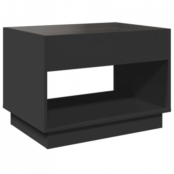 Stolik kawowy z LED Infinity, czarny, 70x50x50 cm