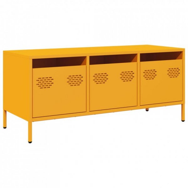 Szafka RTV, żółta, 101,5x39x43,5 cm, stal walcowana na zimno