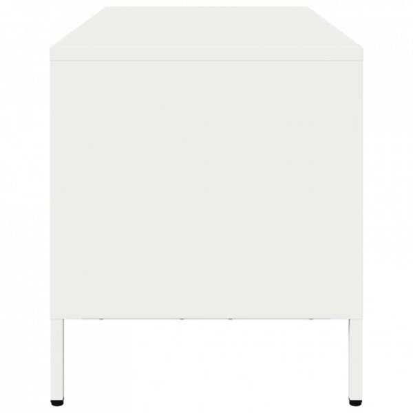 Szafka RTV, biała, 101,5x39x43,5 cm, stal walcowana na zimno