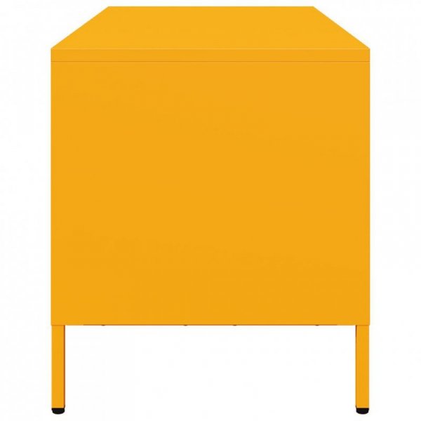 Szafka RTV, żółta, 101,5x39x43,5 cm, stal walcowana na zimno