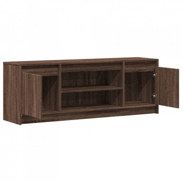 Szafka pod TV z LED, brązowy dąb, 139,5x34x50 cm