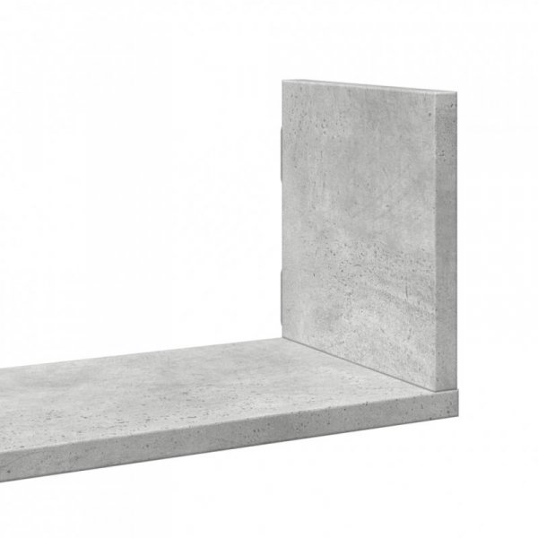 Półki ścienne, 3 szt., szarość betonu, 58x18x18 cm