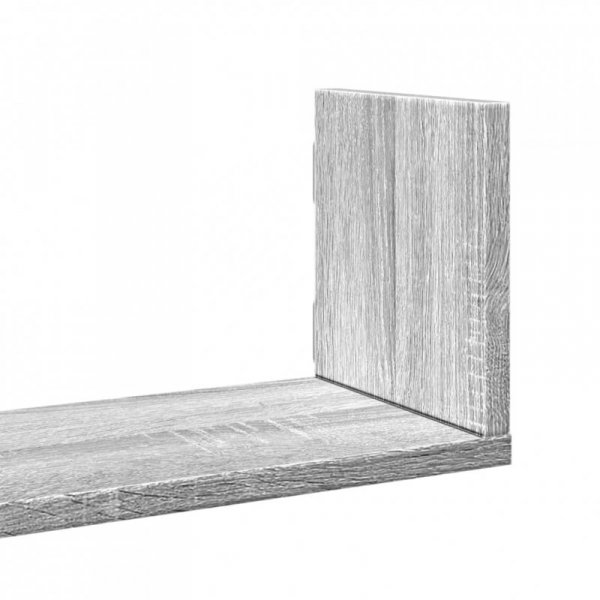 Półki ścienne, 3 szt., szary dąb sonoma, 58x18x18 cm