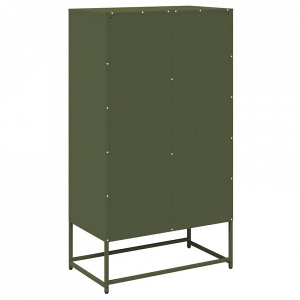 Komoda Oliwkowo-zielona 68x39x123 cm Stal