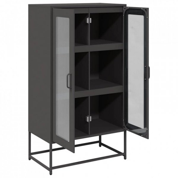 Szafka, czarna, 68x39x123 cm, stal