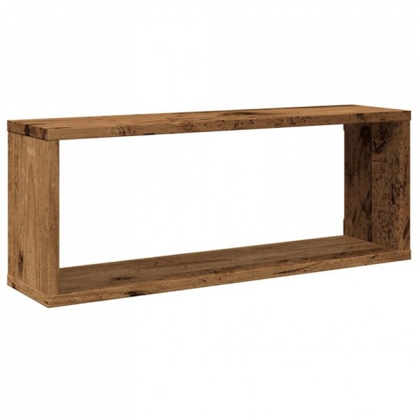 Półki ścienne kostki, 2 szt., stare drewno, 60x15x23 cm