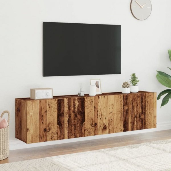 Ścienne szafki TV, 2 szt., stare drewno, 80x30x41 cm