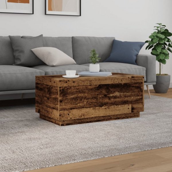 Stolik kawowy z oświetleniem LED, stare drewno, 90x50x40 cm