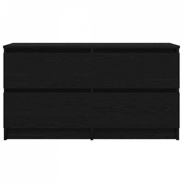 Szafka pod TV Czarna 100x35x54 cm Drewno klejone