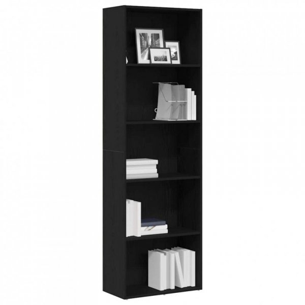 Regał biblioteczny Czarny Dąb 60x30x189 cm Drewno klejone