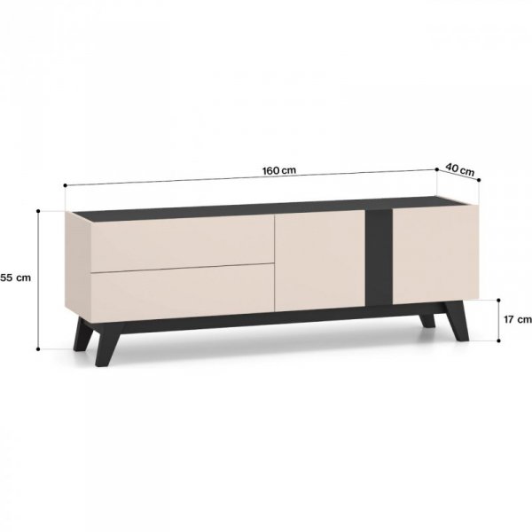 Meble do salonu SABLE 1 kaszmir / czarny