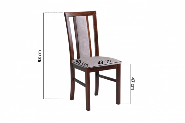 Krzesło do kuchni DK26 z czarnym siedziskiem 22B