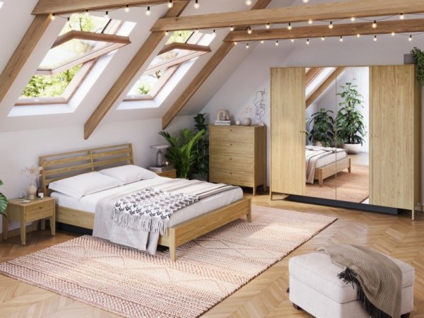 Łóżko 180x200 COZY CZ02 z podnoszonym stelażem dąb olejowany