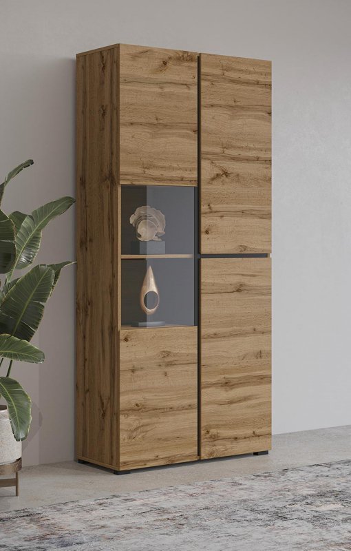 Witryna CROSI 12 dąb wotan / czarny