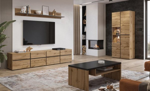 Stolik kawowy CROSI 99 dąb wotan / czarny