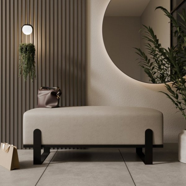 Ławka tapicerowana SULA 100cm czarny / paros 03