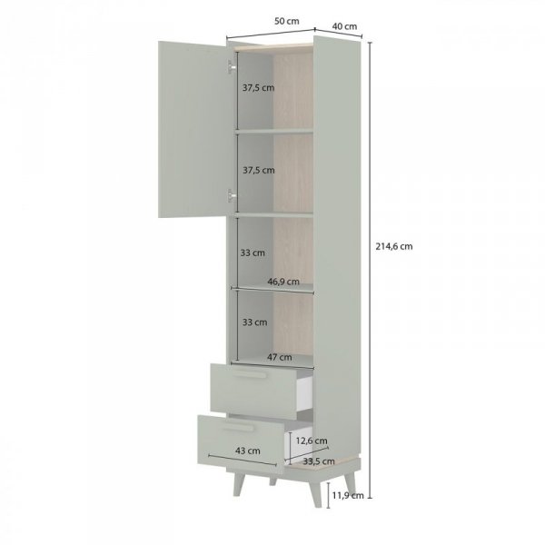 Regał CANDIS 88 dąb olejowany / ceglany
