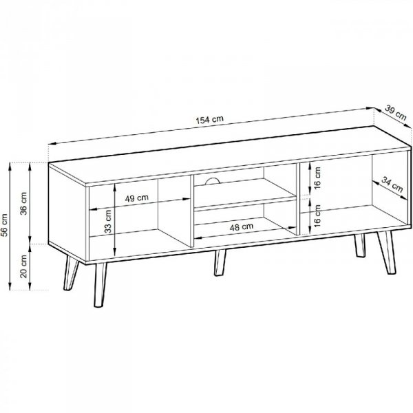 Szafka RTV WILLOW 01 czarny / dąb artisan