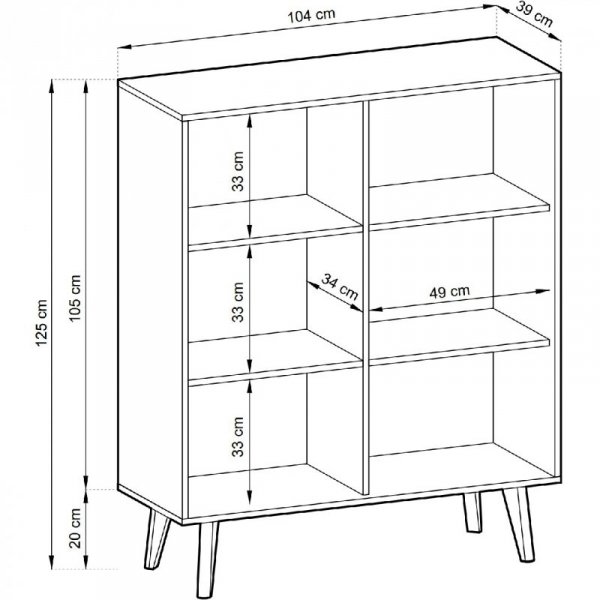 Komoda WILLOW 03 czarny / dąb artisan
